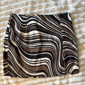 Brown and Black Patterned Skirt